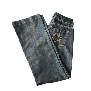 Express Jeans Stella Boot Cut Low Rise Dark Wash Stretch Shimmery Women's 8 Y2K